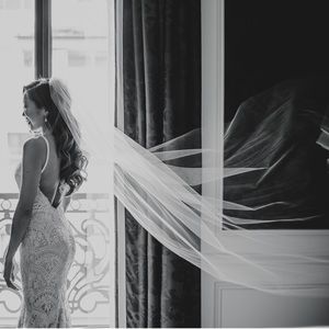 Ivory Long Cathedral Length Wedding Veil